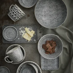 NANU-NANA Jga|Shop The Geschenk*Schale China, Tief, Schwarz/weiß, Goldrand, Striche