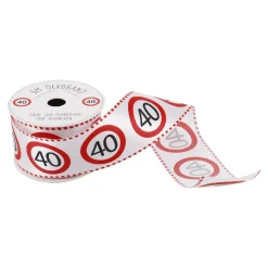 NANU-NANA Geschenkverpackung|Geburtstag*Schleifenband Geburtstag, 40, 5 Meter