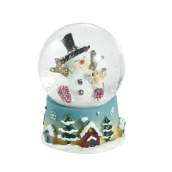 NANU-NANA Figuren|Weihnachtsdeko*Schneekugel Figur, Schneemann/Zylinder, 4.5 X 6 Cm