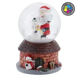 NANU-NANA Deko-Objekte|Weihnachtsdeko*Schneekugel Haus, Dunkelrot, 4.5 X 7 Cm