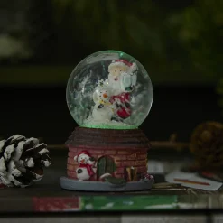 NANU-NANA Deko-Objekte|Weihnachtsdeko*Schneekugel Haus, Dunkelrot, 4.5 X 7 Cm