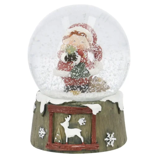 NANU-NANA Weihnachtsdeko|Weihnachten*Schneekugel Kind, Zwinker, 6.5 X 9 Cm