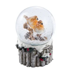 NANU-NANA Figuren|Weihnachtsdeko*Schneekugel Vogel, Ast/links, 4.5 X 6 Cm