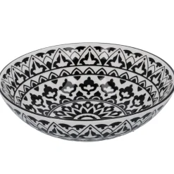 NANU-NANA Küche*Schüssel China, Flach, Orient, Schw/wss, 23 Cm