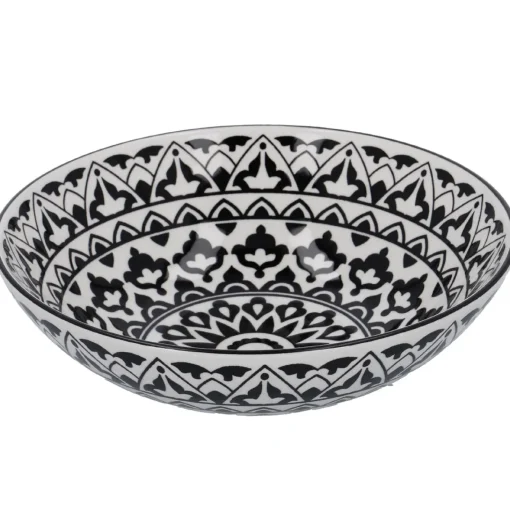 NANU-NANA Küche*Schüssel China, Flach, Orient, Schw/wss, 23 Cm