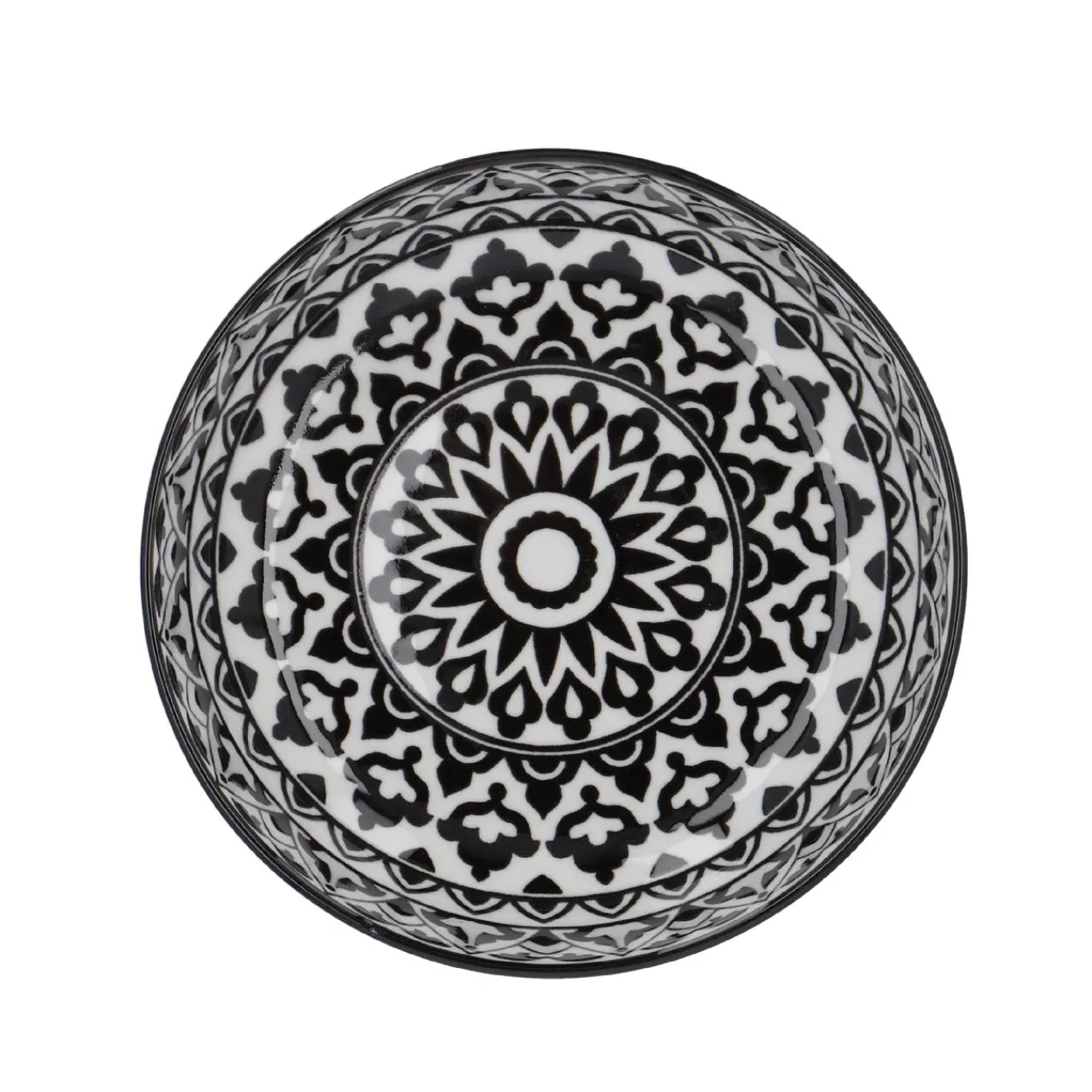 NANU-NANA Küche*Schüssel China, Flach, Orient, Schw/wss, 23 Cm