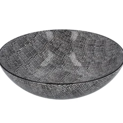 NANU-NANA Jga|Küche*Schüssel China, Flach, Striche, Schw/wss, 23 Cm