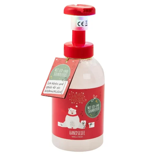 NANU-NANA Geschenkideen|Weihnachtsgeschenke*Seifenspender Musik, Eisbär/rot, 500 Ml