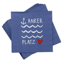 NANU-NANA Küche|Tischdeko*Serviette Anker/Spruch, 20 Stück