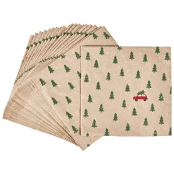 NANU-NANA Weihnachtsdeko*Serviette Auto/Bäume, 20 Stück