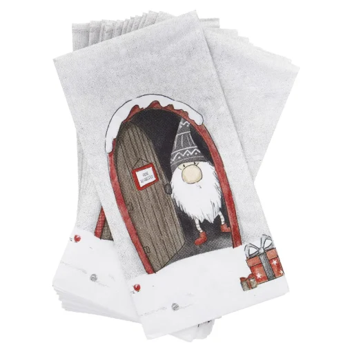NANU-NANA Weihnachtsdeko|Weihnachten*Serviette Bistro/Wichtel, Tür, 16 Stück