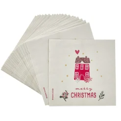 NANU-NANA Weihnachtsdeko*Serviette Haus, 20 Stück