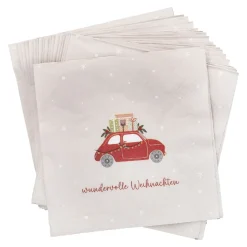NANU-NANA Weihnachtsdeko|Weihnachten*Serviette Xmas-Motiv, Auto, 20 Stück