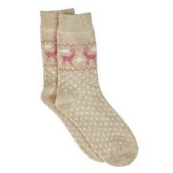 NANU-NANA Fashion|Weihnachtsoutfit*Socke Winter, Damen, Reh/beige, Größe 35-41