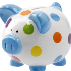 NANU-NANA Shop The Geschenk|Deko-Objekte*Sparschwein Punkte, Blau, 13 Cm