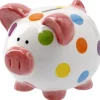 NANU-NANA Shop The Geschenk|Deko-Objekte*Sparschwein Punkte, Rosa, 13 Cm