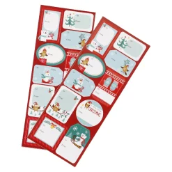 NANU-NANA Adventskalender|Geschenkverpackungen*Sticker-Set Xmas, Eisbär/dunkelrot