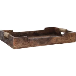 NANU-NANA Schalen & Tabletts*Tablett Mit Seilgriff, Braun, 38 X 25.5 Cm