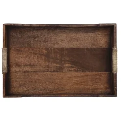 NANU-NANA Schalen & Tabletts*Tablett Mit Seilgriff, Braun, 45.5 X 30 Cm