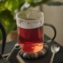 NANU-NANA Küche*Teeglas Boro, Farbhenkel/dunkelgrau, 400 Ml