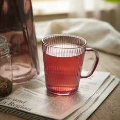 NANU-NANA Küche*Teeglas Rillen, Rot, 300 Ml
