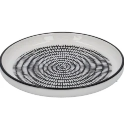 NANU-NANA Jga|Küche*Teller China, Stäbchen/Kreis, Schw/wss, 16.5 Cm