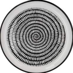 NANU-NANA Jga|Küche*Teller China, Stäbchen/Kreis, Schw/wss, 16.5 Cm