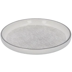NANU-NANA Küche*Teller China, Striche, Dunkelgrau/wss, 16.5 Cm