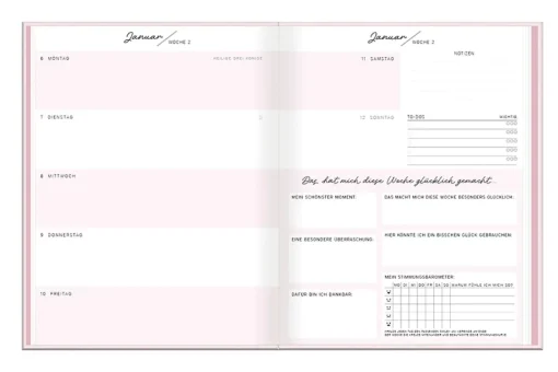 NANU-NANA Kalender & Planer*Terminplaner Lady, 2025, Mein Happiness-Planer