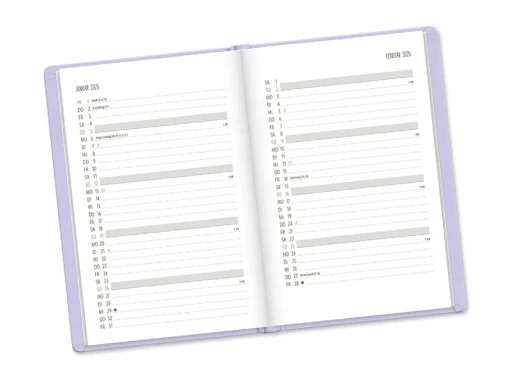 NANU-NANA Kalender & Planer|Weihnachtsgeschenke*Terminplaner Lederlook, 2025, Flieder