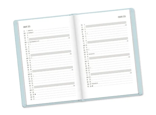 NANU-NANA Kalender & Planer|Weihnachtsgeschenke*Terminplaner Lederlook, 2025, Hellblau