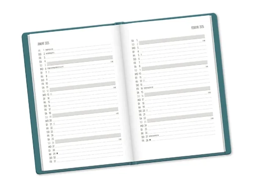 NANU-NANA Kalender & Planer|Weihnachtsgeschenke*Terminplaner Lederlook, 2025, Petrol