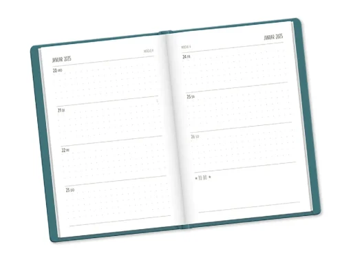 NANU-NANA Kalender & Planer|Weihnachtsgeschenke*Terminplaner Lederlook, 2025, Petrol