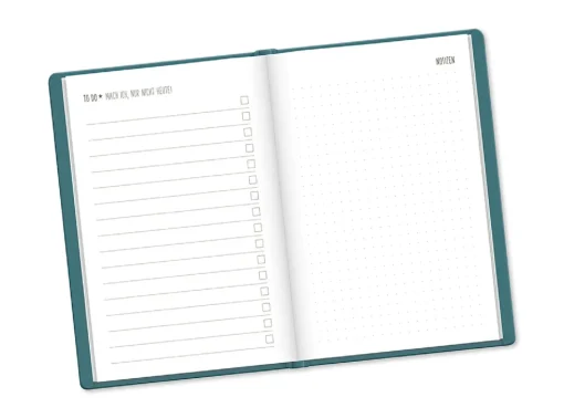 NANU-NANA Kalender & Planer|Weihnachtsgeschenke*Terminplaner Lederlook, 2025, Petrol