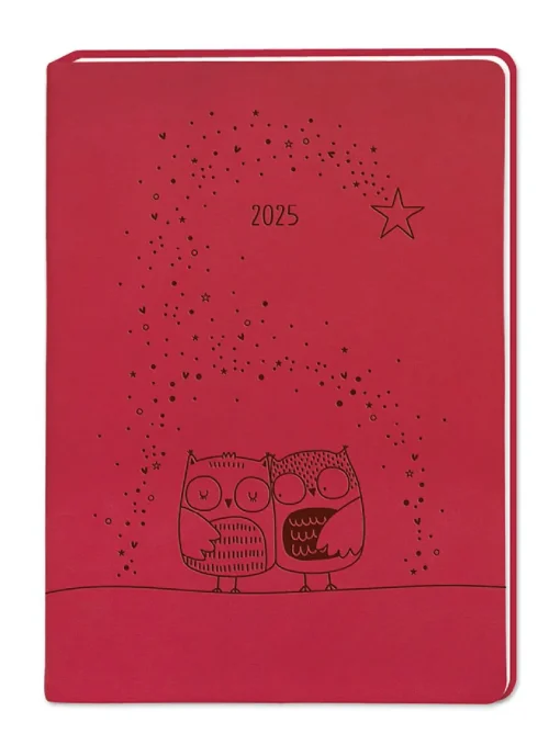 NANU-NANA Kalender & Planer|Weihnachtsgeschenke*Terminplaner Lederlook, 2025, Rot