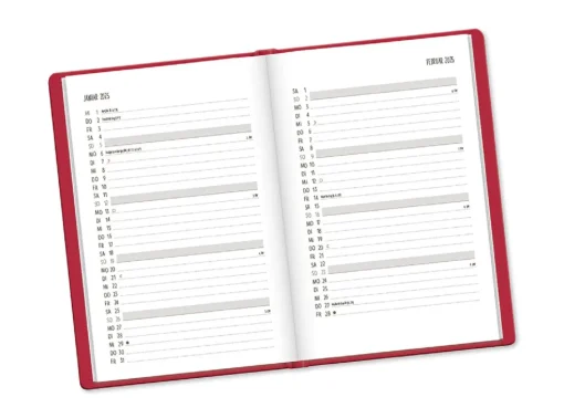 NANU-NANA Kalender & Planer|Weihnachtsgeschenke*Terminplaner Lederlook, 2025, Rot