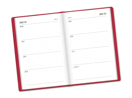 NANU-NANA Kalender & Planer|Weihnachtsgeschenke*Terminplaner Lederlook, 2025, Rot