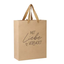 NANU-NANA Geschenkverpackung*Tüte Kraft, Mit Liebe Verpackt, 28 Cm
