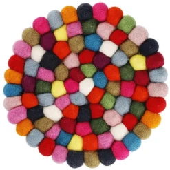 NANU-NANA Tischdeko*Untersetzer Filzkugeln, Bunt, 20 Cm