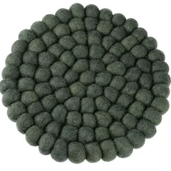 NANU-NANA Küche*Untersetzer Filzkugeln, Dunkelgrün , 20 Cm