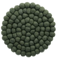 NANU-NANA Küche*Untersetzer Filzkugeln, Dunkelgrün , 20 Cm