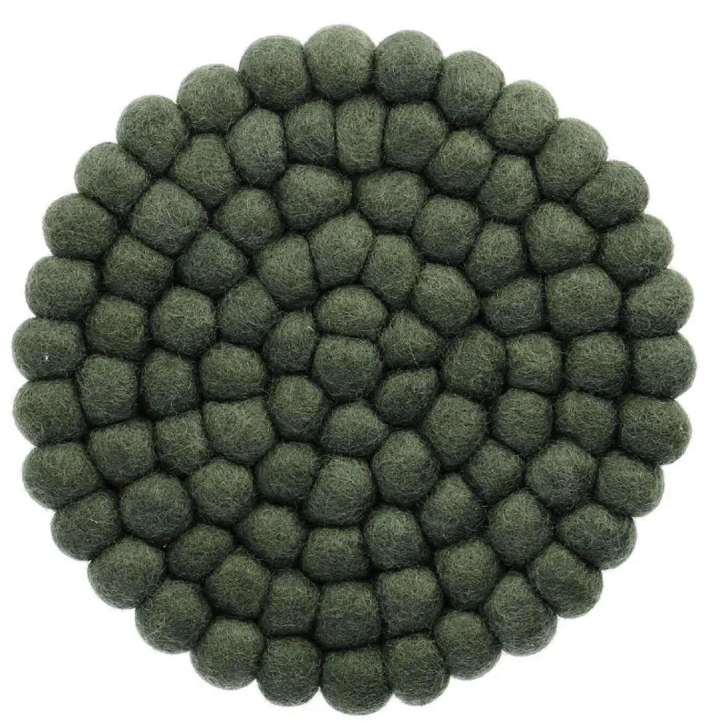 NANU-NANA Küche*Untersetzer Filzkugeln, Dunkelgrün , 20 Cm