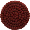 NANU-NANA Küche*Untersetzer Filzkugeln, Dunkelrot , 20 Cm