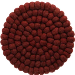 NANU-NANA Küche*Untersetzer Filzkugeln, Dunkelrot , 20 Cm