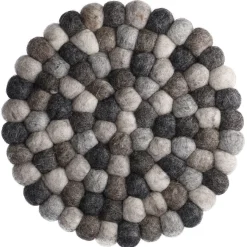 NANU-NANA Tischdeko*Untersetzer Filzkugeln, Grau-gemixt, 20 Cm