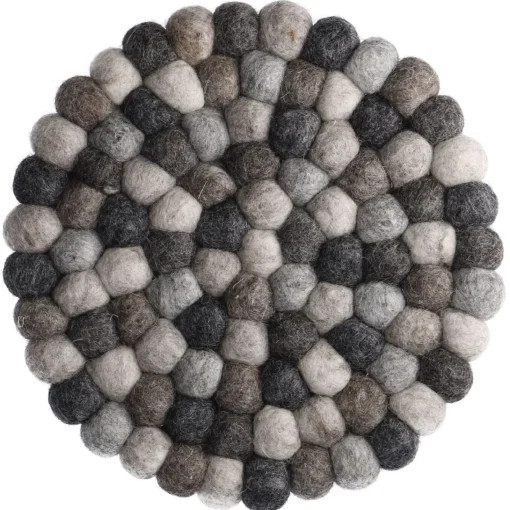 NANU-NANA Tischdeko*Untersetzer Filzkugeln, Grau-gemixt, 20 Cm