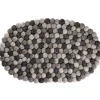 NANU-NANA Küche|Tischdeko*Untersetzer Filzkugeln, Oval/grau, 40 Cm