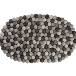 NANU-NANA Küche|Tischdeko*Untersetzer Filzkugeln, Oval/grau, 40 Cm
