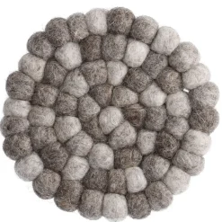 NANU-NANA Küche|Tischdeko*Untersetzer Filzkugeln, Taupe Mix, 10 Cm