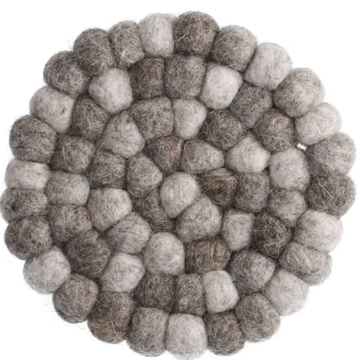 NANU-NANA Küche|Tischdeko*Untersetzer Filzkugeln, Taupe Mix, 10 Cm